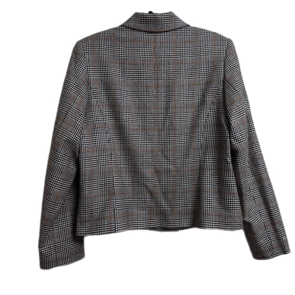 Pendleton Houndstooth Plaid Wool Blazer Size 12 - image 3